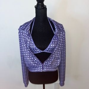 3 Piece Plaid Print cami top & Pants Set with Zip up Jacket